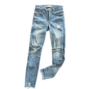 Madewell Womens High Rise Skinny Jeans Distressed Size 25